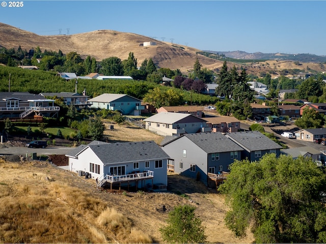 aerial view with a mountain view