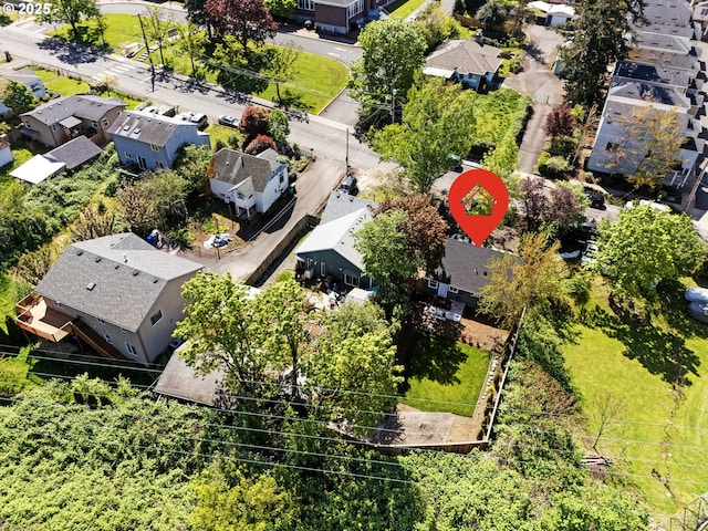bird's eye view with a residential view