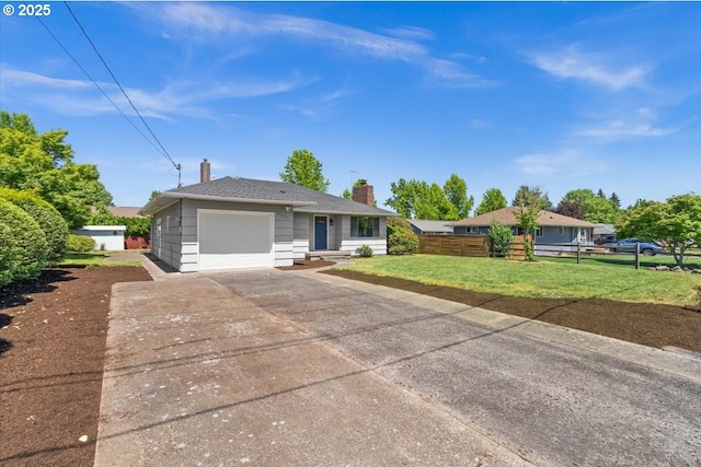 1637 Camino Dr, Forest Grove, OR 97116 - ranch-style home with a chimney, driveway, and an attached garage