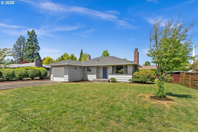 1637 Camino Dr, Forest Grove, OR 97116 - ranch-style home with a garage, asphalt driveway, and a chimney