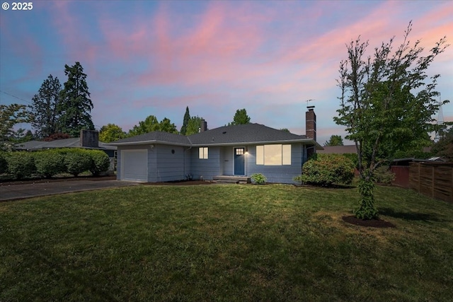 1637 Camino Dr, Forest Grove, OR 97116 - ranch-style home with driveway, a chimney, and an attached garage