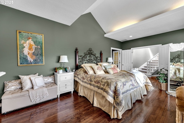 3420 SE 144th Ct, Vancouver, WA 98683 - bedroom featuring dark wood finished floors and high vaulted ceiling