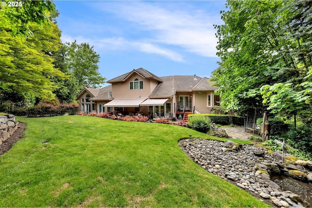 3420 SE 144th Ct, Vancouver, WA 98683 - rear view of property with a yard and a patio area
