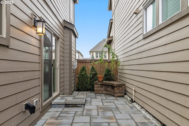 view of home's exterior with a patio area