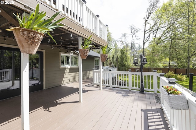 wooden terrace with fence