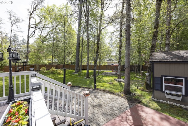 view of patio with a fenced backyard