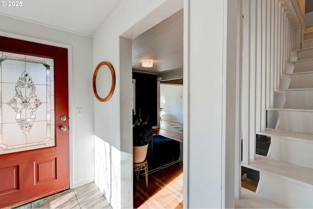 entrance foyer featuring light hardwood / wood-style flooring