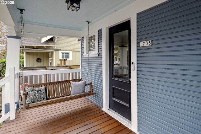 wooden deck with a porch