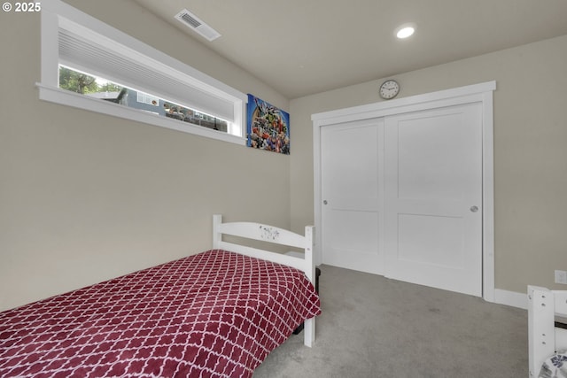 3783 Rockcress Rd, Eugene, OR 97403 - bedroom with multiple windows, a closet, carpet floors, and recessed lighting