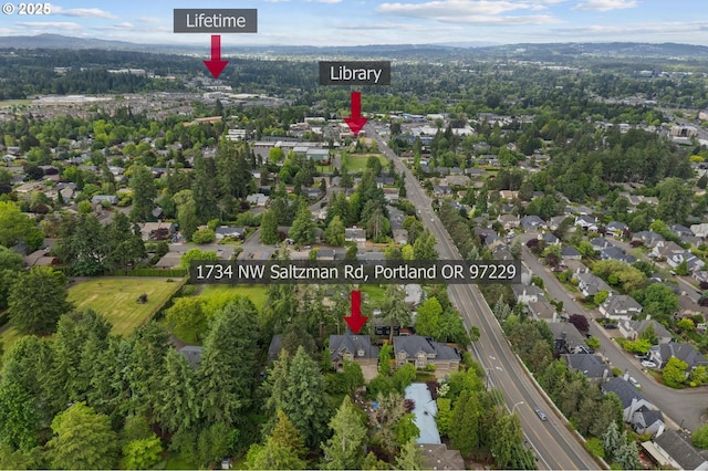 1734 NW Saltzman Rd, Portland, OR 97229 - aerial overview of property's location featuring nearby suburban area