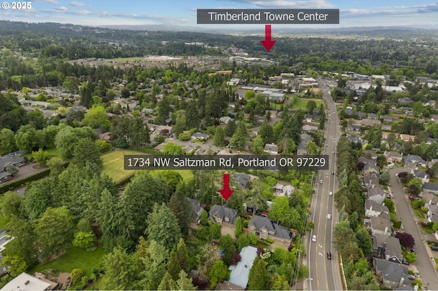 1734 NW Saltzman Rd, Portland, OR 97229 - aerial view of property's location featuring nearby suburban area