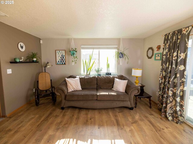 3135 SE 26th St, Gresham, OR 97080 - living area featuring wood finished floors and a textured ceiling