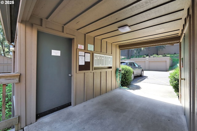 exterior space with board and batten siding