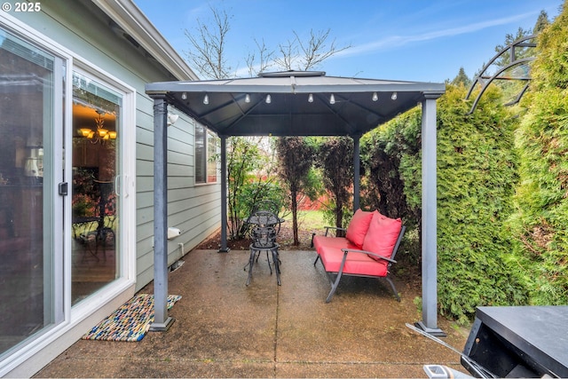 view of patio with a gazebo