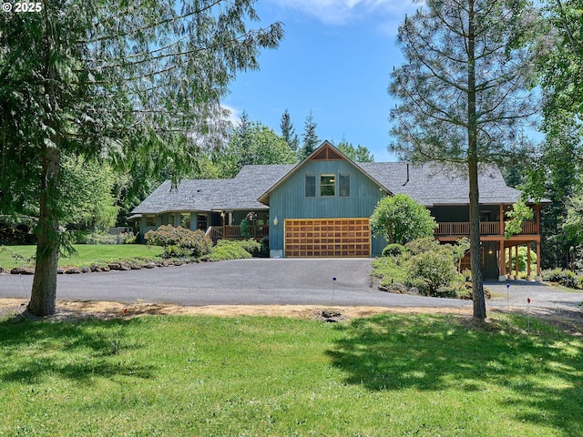 23456 S Schieffer Rd, Colton, OR 97017 - view of front of property featuring asphalt driveway, a front lawn, and a shingled roof