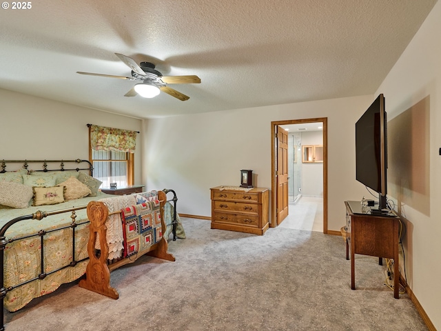 23456 S Schieffer Rd, Colton, OR 97017 - carpeted bedroom featuring a textured ceiling and a ceiling fan