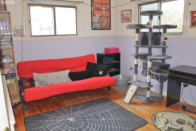 living room with wood-type flooring