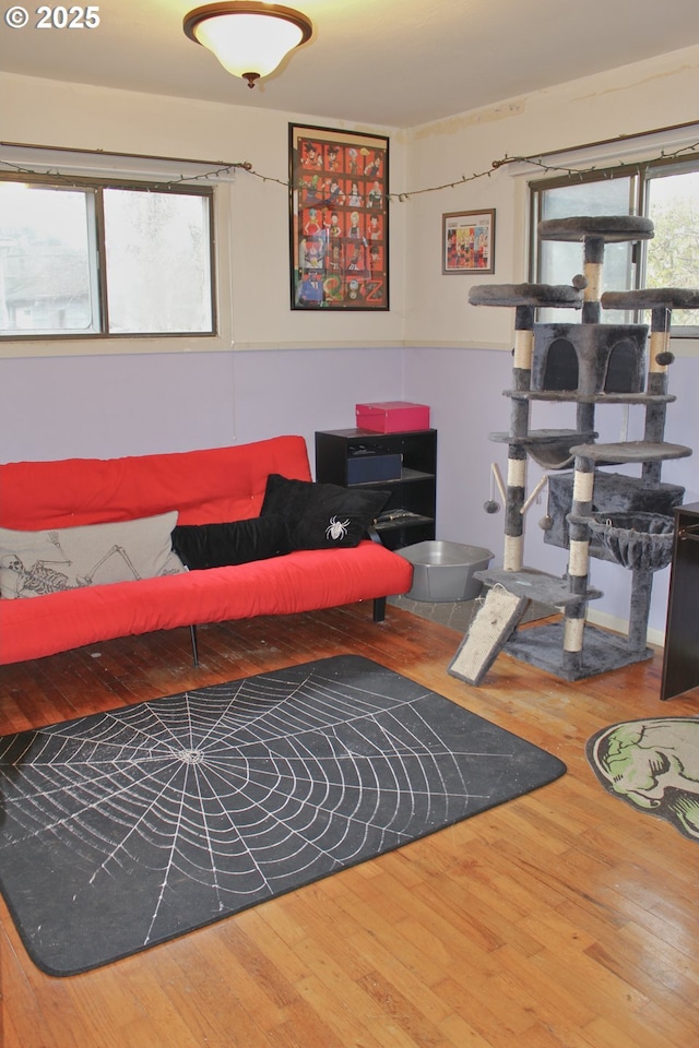 living room with wood-type flooring