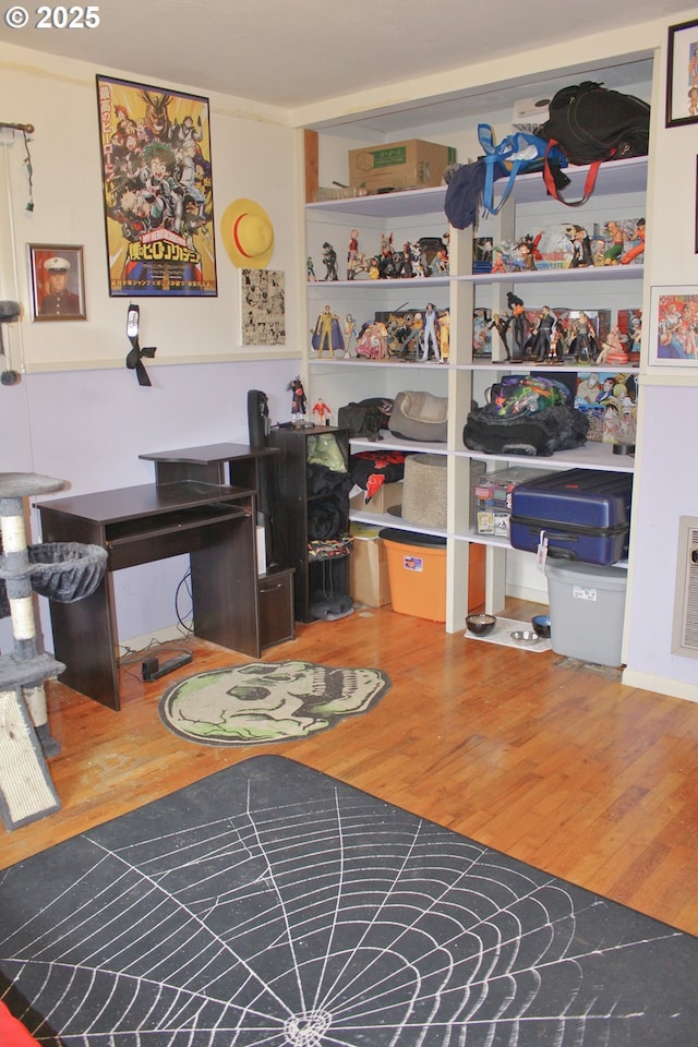 office area featuring hardwood / wood-style flooring