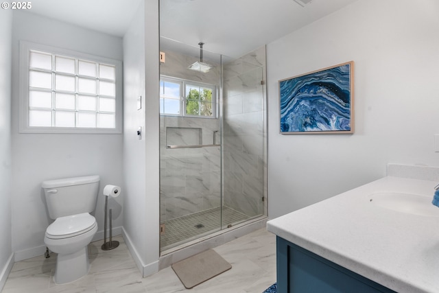 8747 S Heinz Rd, Canby, OR 97013 - full bathroom with marble finish floors, a marble finish shower, and vanity