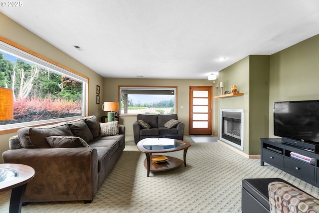 8747 S Heinz Rd, Canby, OR 97013 - living room with light carpet and a fireplace