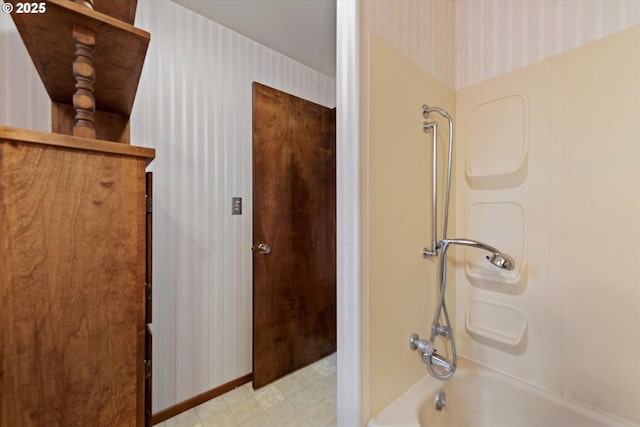 bathroom featuring bathing tub / shower combination