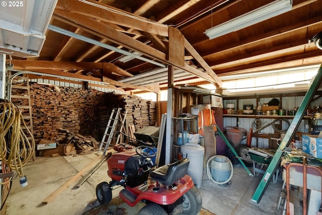 misc room with concrete flooring