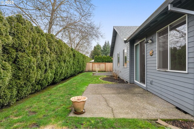 view of yard with a patio