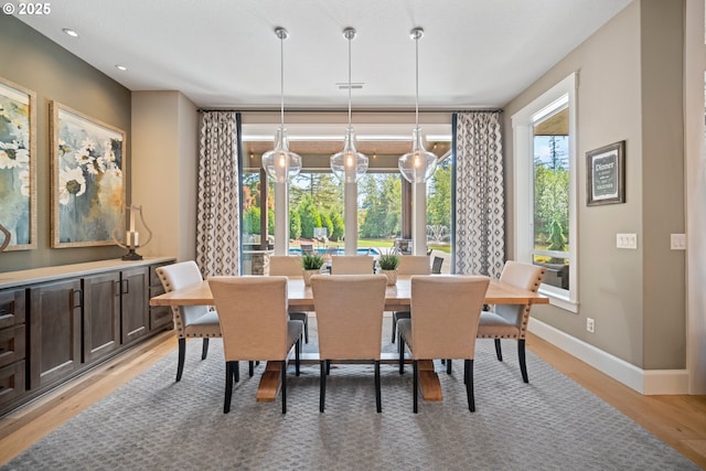 22100 NE 41st Ct, Ridgefield, WA 98642 - dining room with light wood-type flooring, baseboards, and recessed lighting
