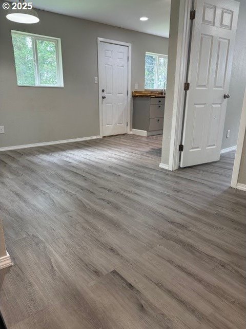 767 32nd Ave, Longview, WA 98632 - foyer entrance featuring baseboards, wood finished floors, and recessed lighting