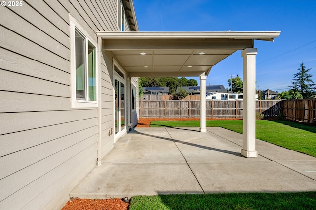 view of patio with a fenced backyard