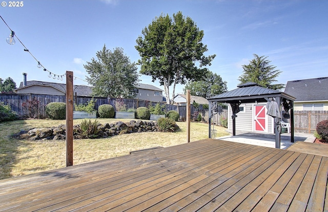15807 NE 48th Cir, Vancouver, WA 98682 - deck featuring a gazebo and a fenced backyard