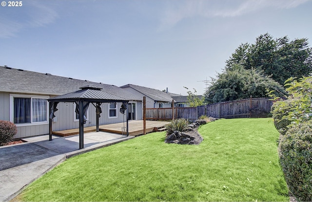 15807 NE 48th Cir, Vancouver, WA 98682 - fenced backyard with a gazebo, a patio area, and a wooden deck