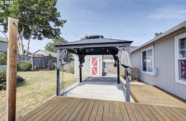 15807 NE 48th Cir, Vancouver, WA 98682 - wooden terrace with a gazebo and a fenced backyard