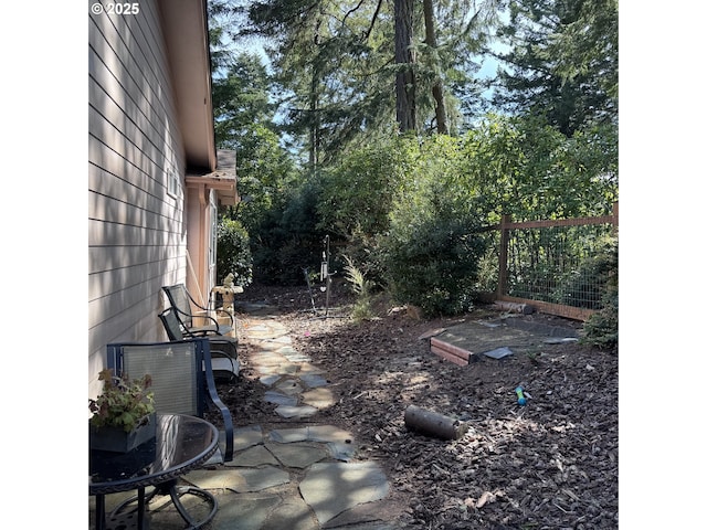 view of yard with fence