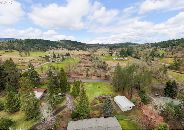 bird's eye view with a rural view