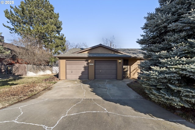 exterior space with a garage