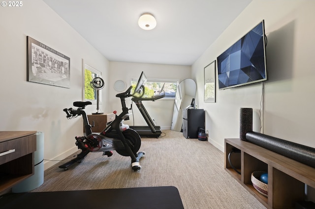 3701 SW 38th Ave, Portland, OR 97221 - workout area with baseboards and carpet