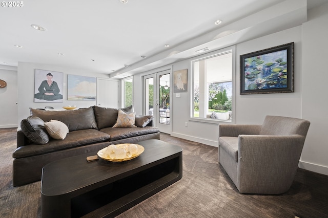 3701 SW 38th Ave, Portland, OR 97221 - living area featuring recessed lighting and french doors