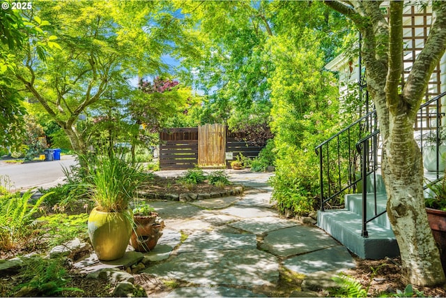 3575 NE Emerson St, Portland, OR 97211 - view of yard featuring stairs and a patio