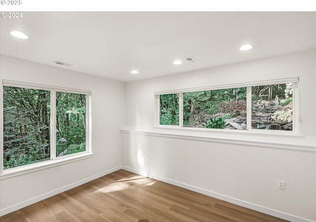 spare room with wood-type flooring