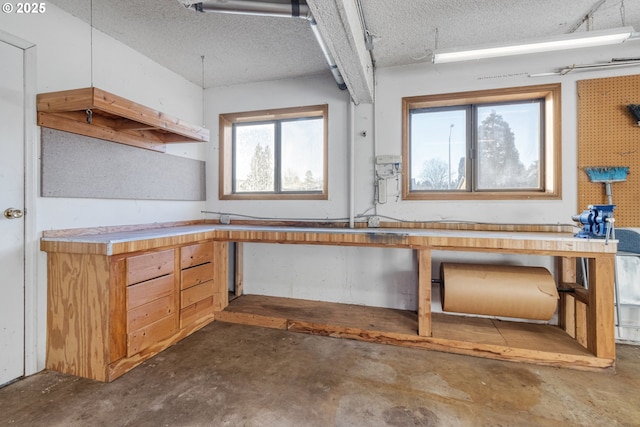 kitchen featuring a textured ceiling