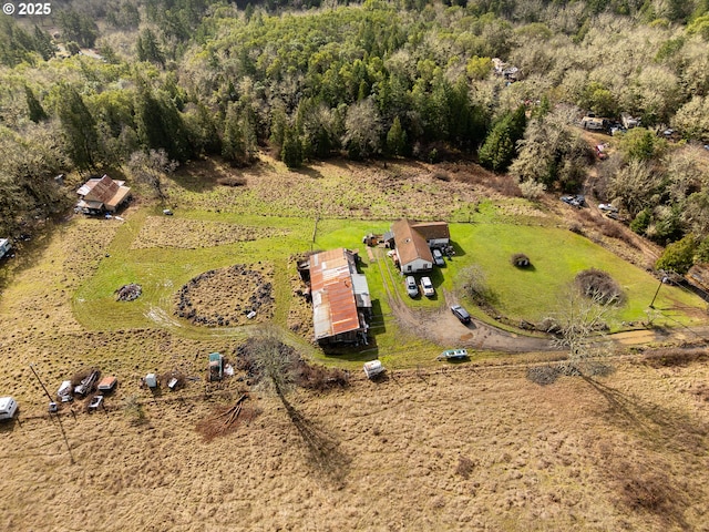 bird's eye view featuring a rural view