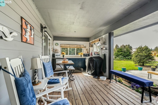 7655 Elliott St, Bay City, OR 97107 - wooden deck featuring a grill