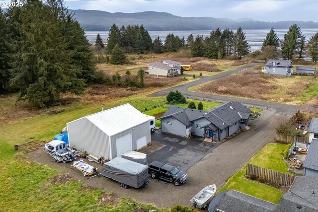 7655 Elliott St, Bay City, OR 97107 - drone / aerial view featuring a mountain view