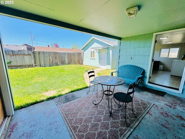 view of patio featuring fence private yard