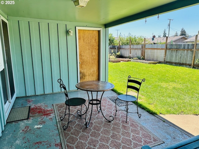 view of patio featuring a fenced backyard