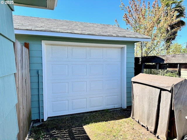 view of garage