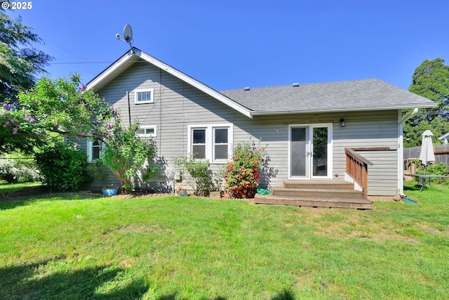 803 Main St, Philomath, OR 97370 - rear view of property featuring a shingled roof and entry steps