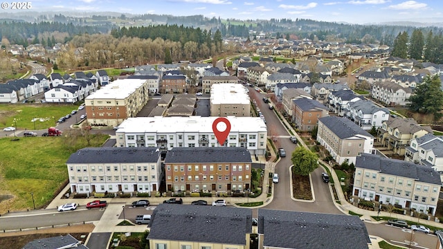 bird's eye view with a residential view